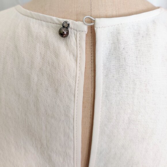 Narciso Rodriguez SS16 White Silk Linen Midi Asymmetrical Sack Dress 42 6 Small - Picture 8 of 12